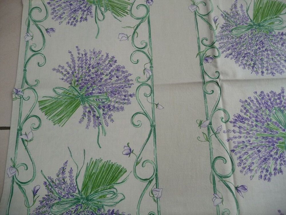 2 double rideaux motifs lavande - Neufs Décoration