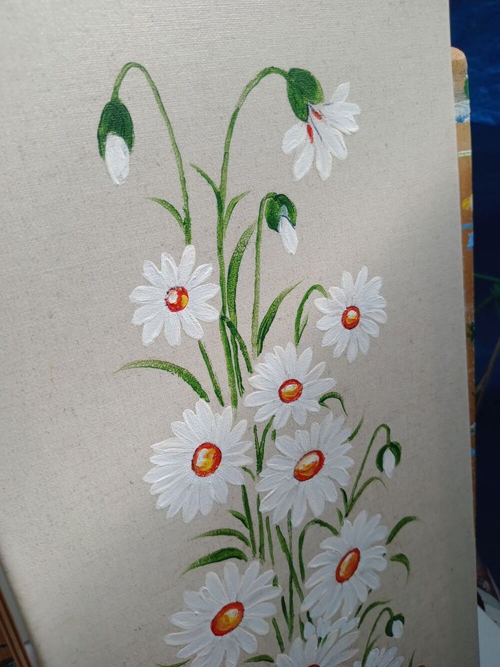 Tableau fleuri - d&eacute;coration - peinture &agrave; l'acrylique Décoration