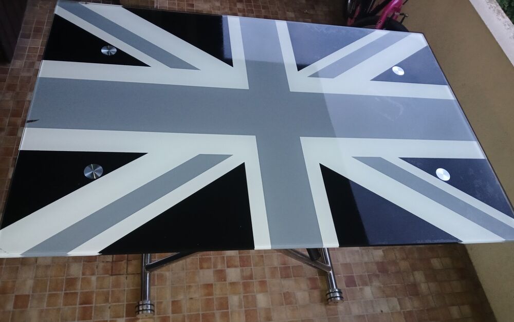 Table Basse Verre Motif Drapeau Britannique Meubles