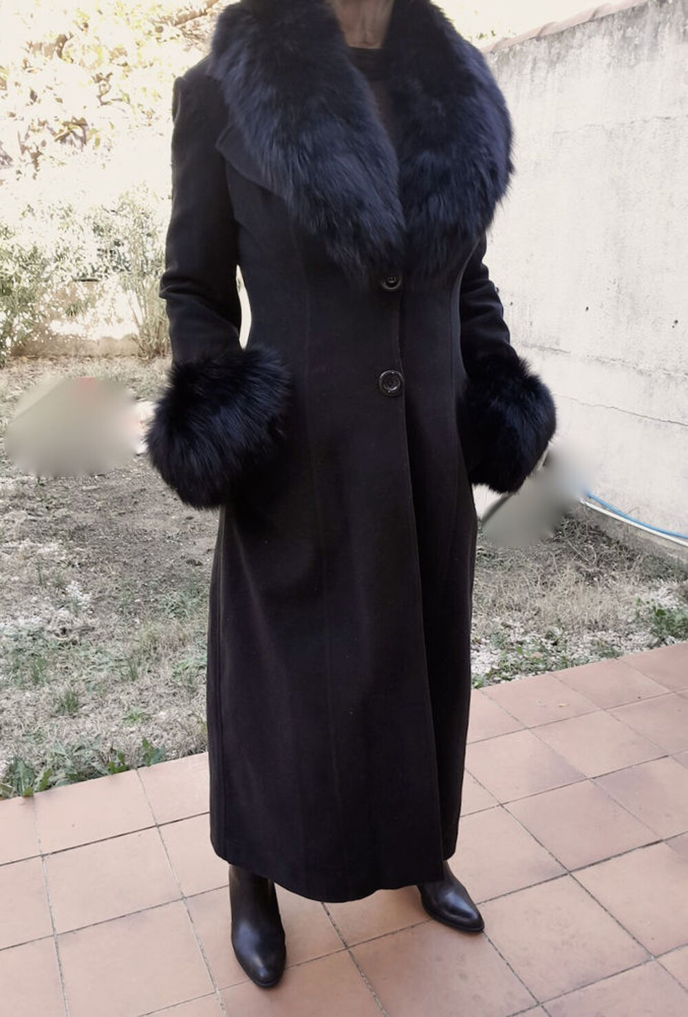 Manteau long noir &eacute;l&eacute;gant Vêtements