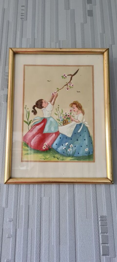 Peinture sur soie - Petites filles 25 Taverny (95)