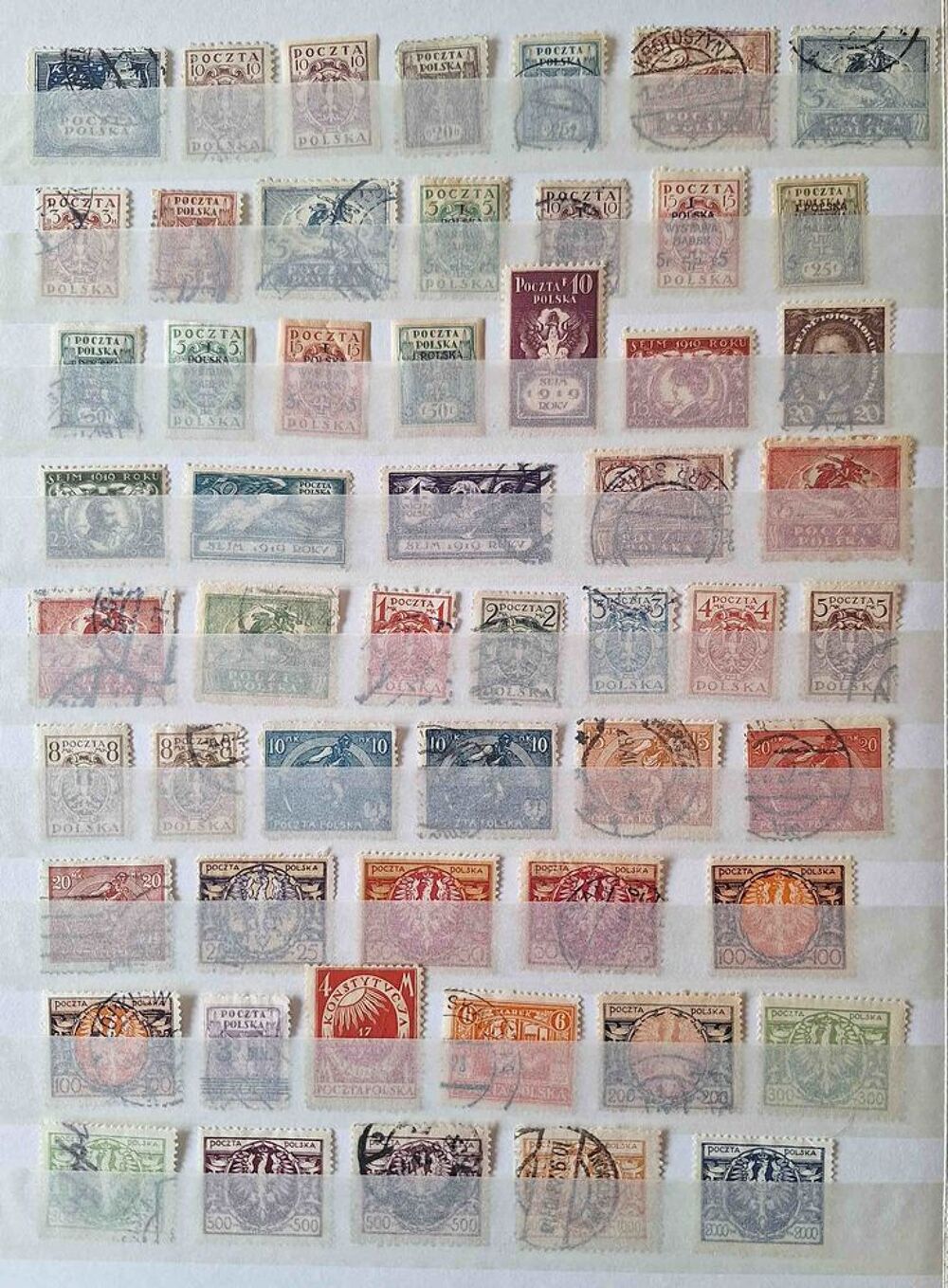 S&eacute;rie de timbres de collection de Pologne 