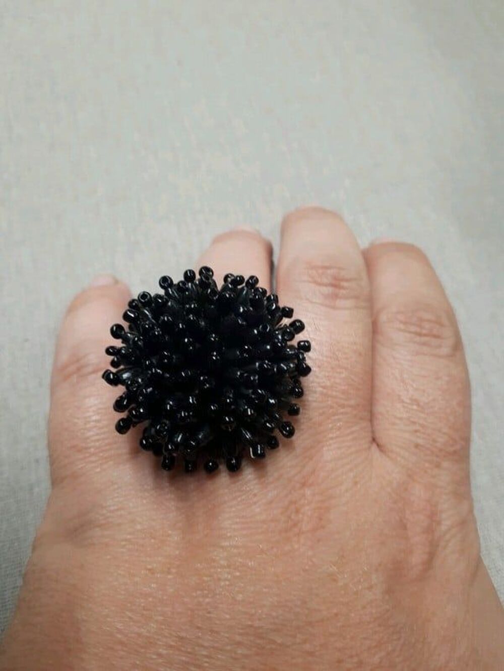 Bague ajustable noir Bijoux et montres