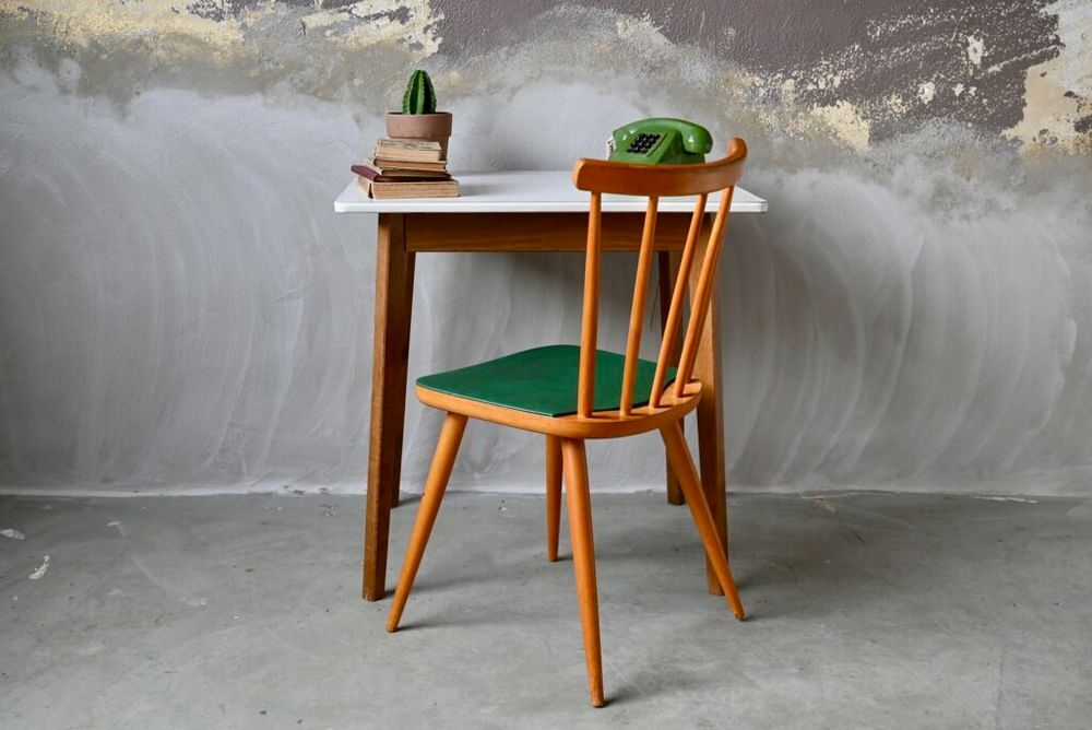 Petite table vintage aux pieds compas cuisine Appoint bureau Meubles