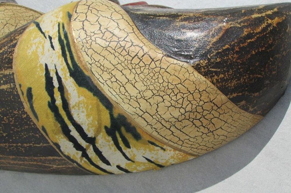 Paire de masques africains en bois, face &agrave; face Décoration