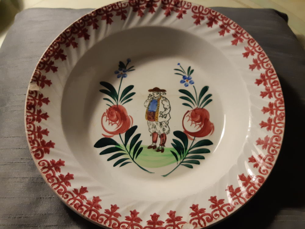 Assiette ancienne "Moulin des loups et Hamage" Décoration
