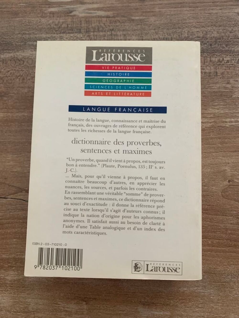 Livre " Dictionnaire des proverbes sentence Livres et BD
