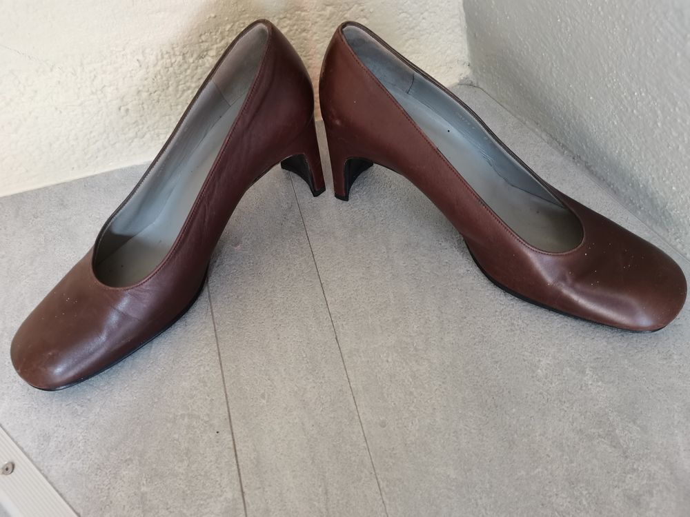 Chaussures femme tout cuir &agrave; talons Chaussures