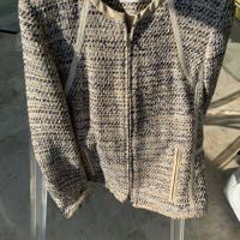 VESTE TWEED BLEU BLANC marque Madeleine trs belle coupe 55 Cannes (06)