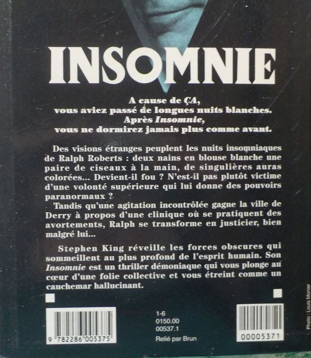 INSOMNIE de Stephen KING Ed. Albin Michel Livres et BD