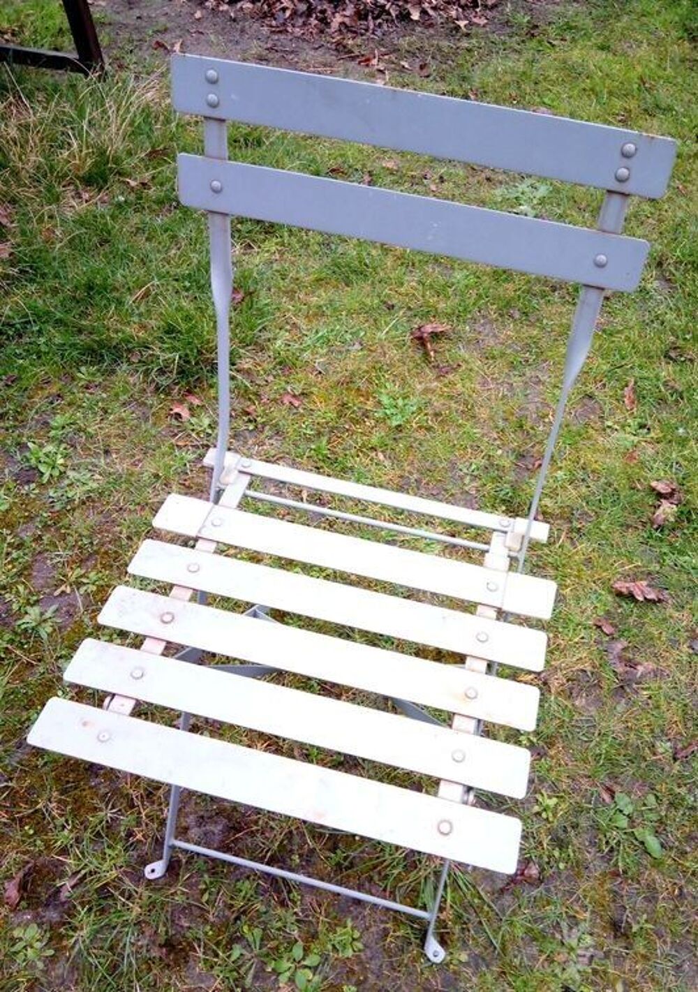 7 chaises bistrot pliables en m&eacute;tal / bois Jardin