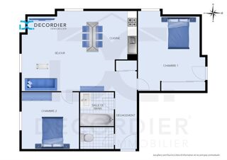  Appartement  vendre 3 pices 54 m