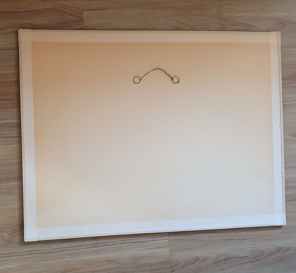 Tableau peinture sous verre Cathelin rose et noir Décoration
