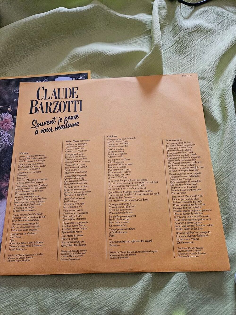 Claude Barzotti 33t vinyle Souvent Je Pense A Vous, Madame D CD et vinyles