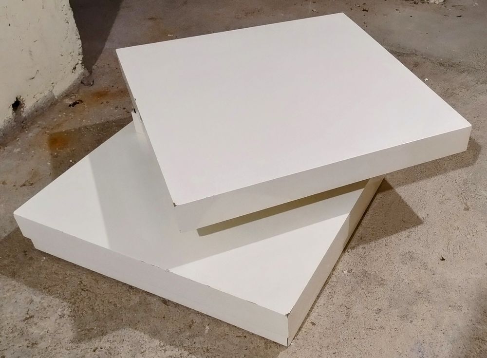 Table basse blanche avec rangements Meubles