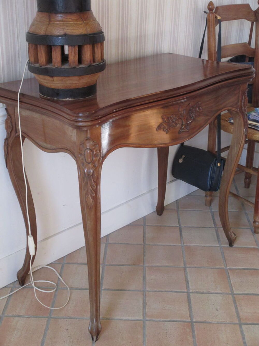 Table de jeux ancienne en bois pliante Meubles