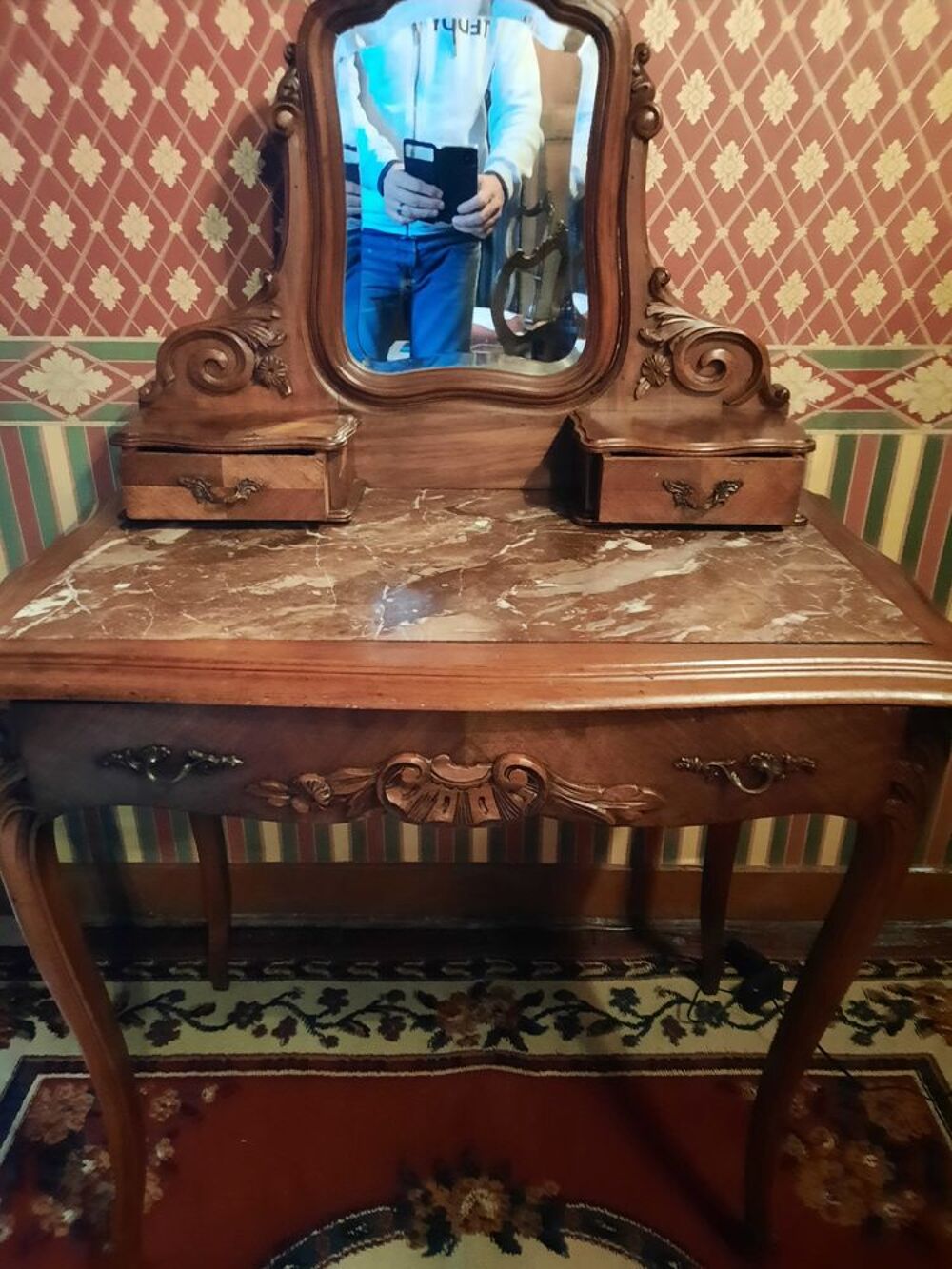 Coiffeuse en Noyer Louis XV &eacute;poque19&egrave;me Meubles