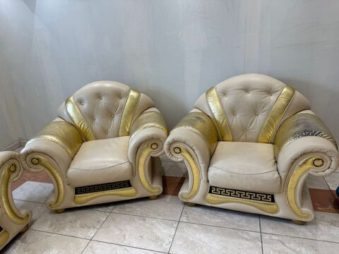 Ensemble salon canap cuir avec mobilier 670 Vernon (27)