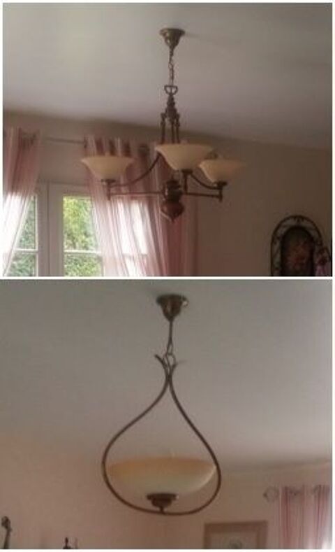 Ensemble luminaires int�rieur en laiton massif 50 Pont-Sainte-Maxence (60)