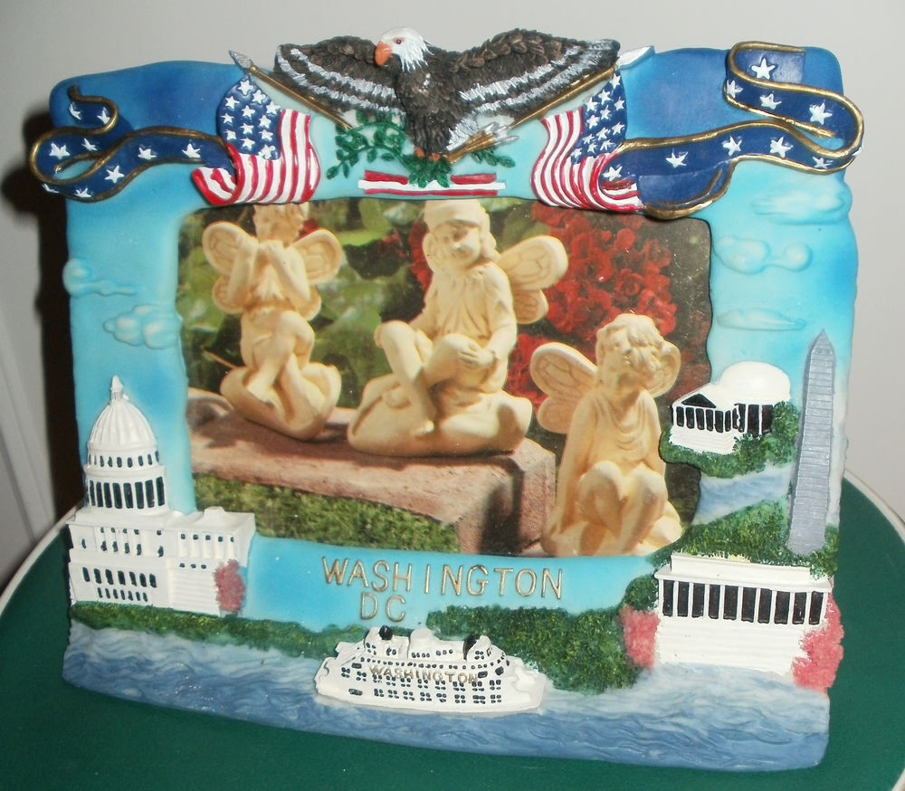 Porte photo en r&eacute;sine au d&eacute;cor de Washington Décoration