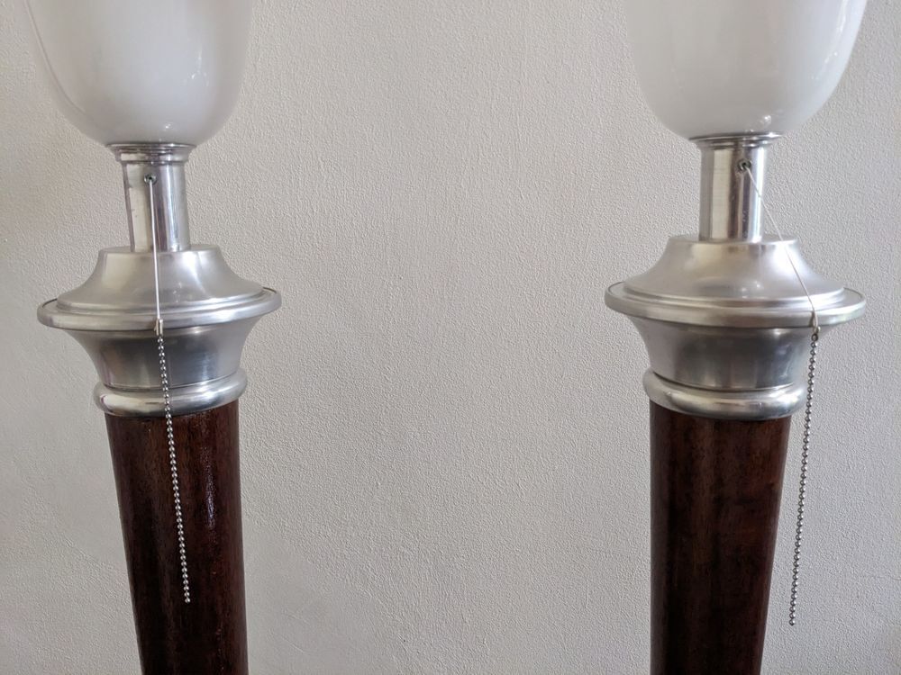 Paire de 2 GRANDS LAMPADAIRES MAZDA EPOQUE 1930 LAMPE art d&eacute; Décoration