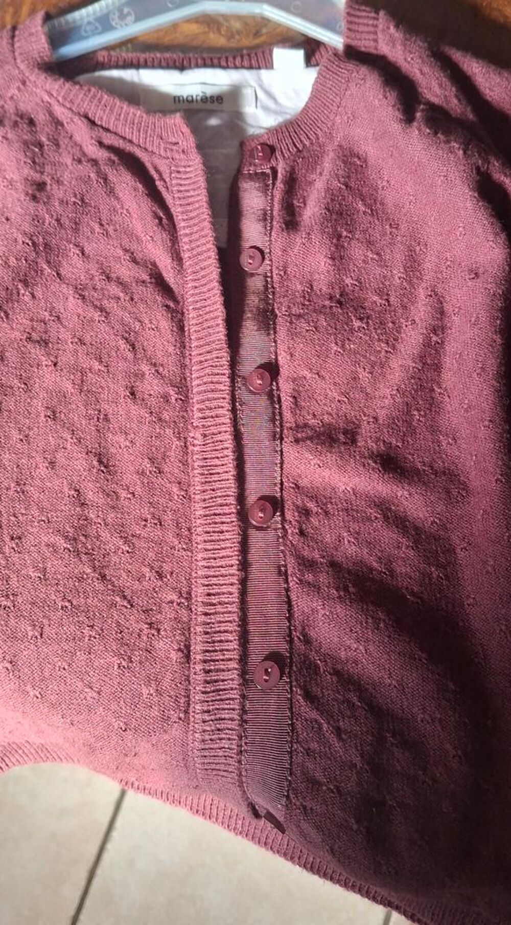 Gilet fille bordeaux marque Mar&egrave;se taille 5 ans Vêtements enfants