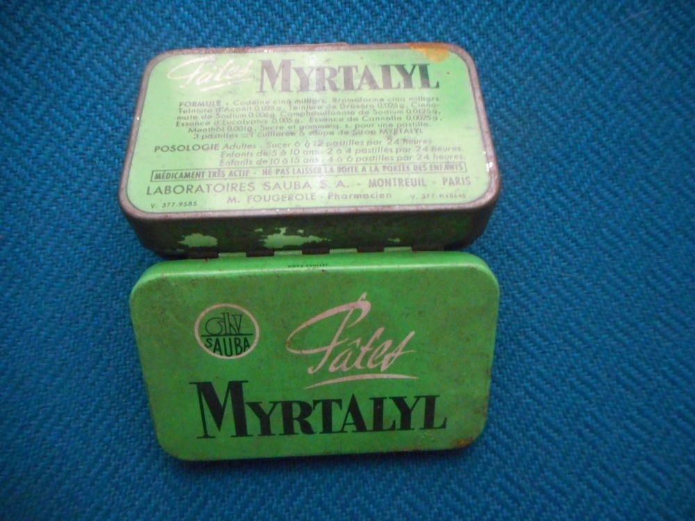 Ancienne bo&icirc;te de pastilles Myrtalyl vide 