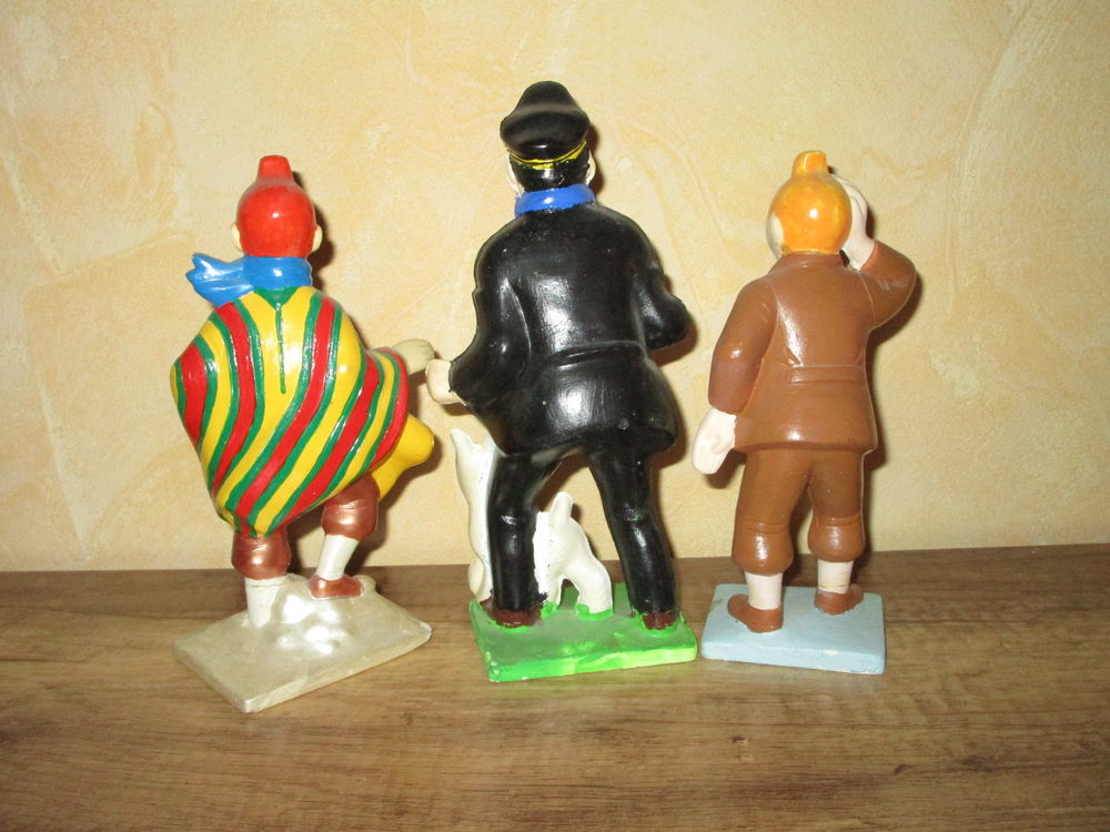 LOT VIEILLES FIGURINE TINTIN -HADDOCK EN PLATRE 