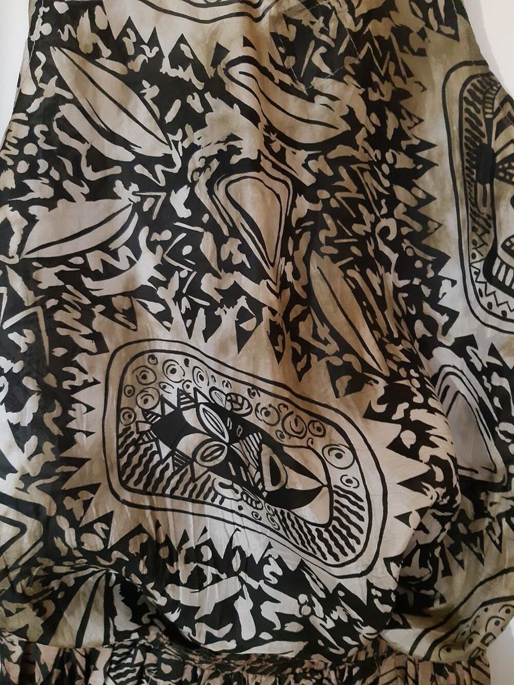 Jupe Longue &amp; D&eacute;bardeur Soie Marron-Beige. Vêtements