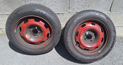 Pneus d'hiver sur jantes acier rouge 60 La Ricamarie (42)