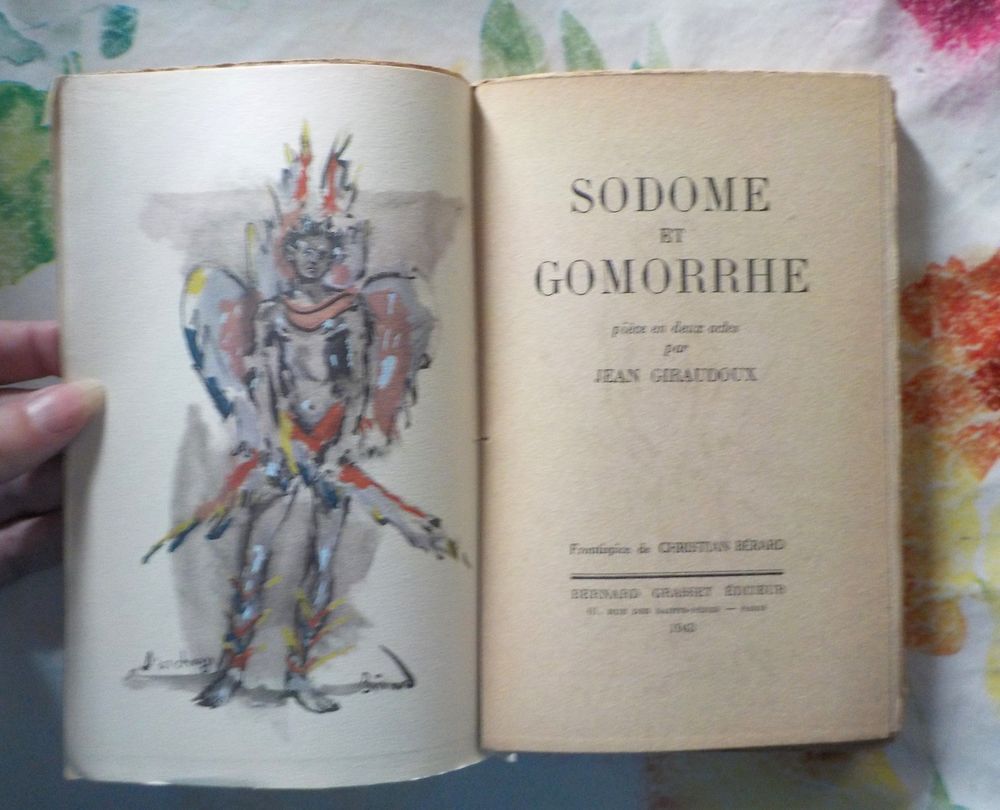 SODOME ET GOMORRHE de Jean GIRAUDOUX Ed. Grasset 1943 Livres et BD