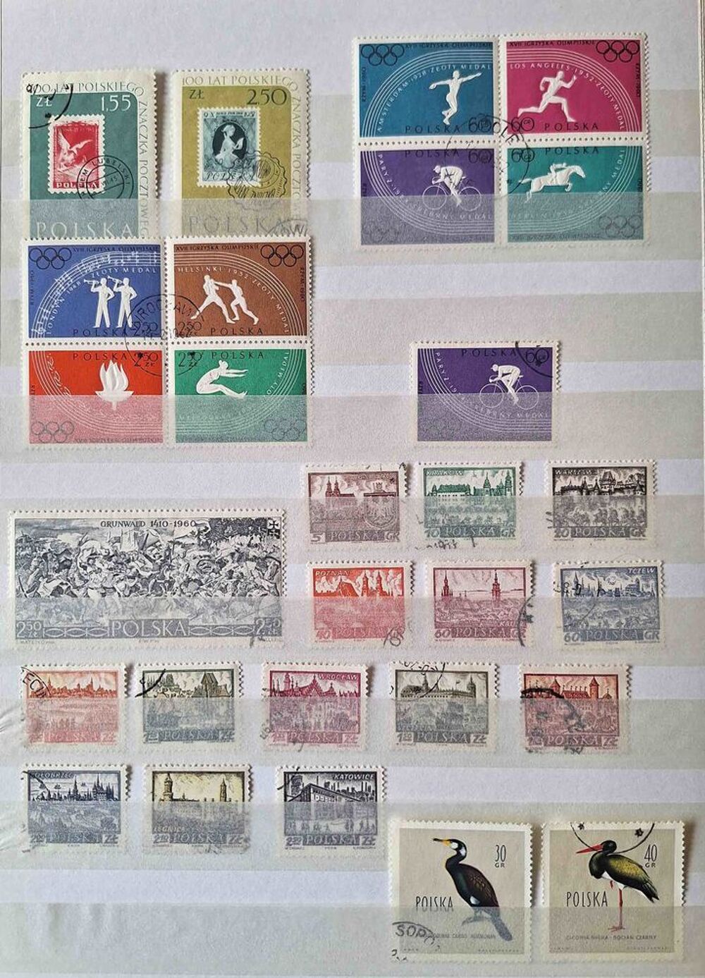 S&eacute;rie de timbres de collection de Pologne 