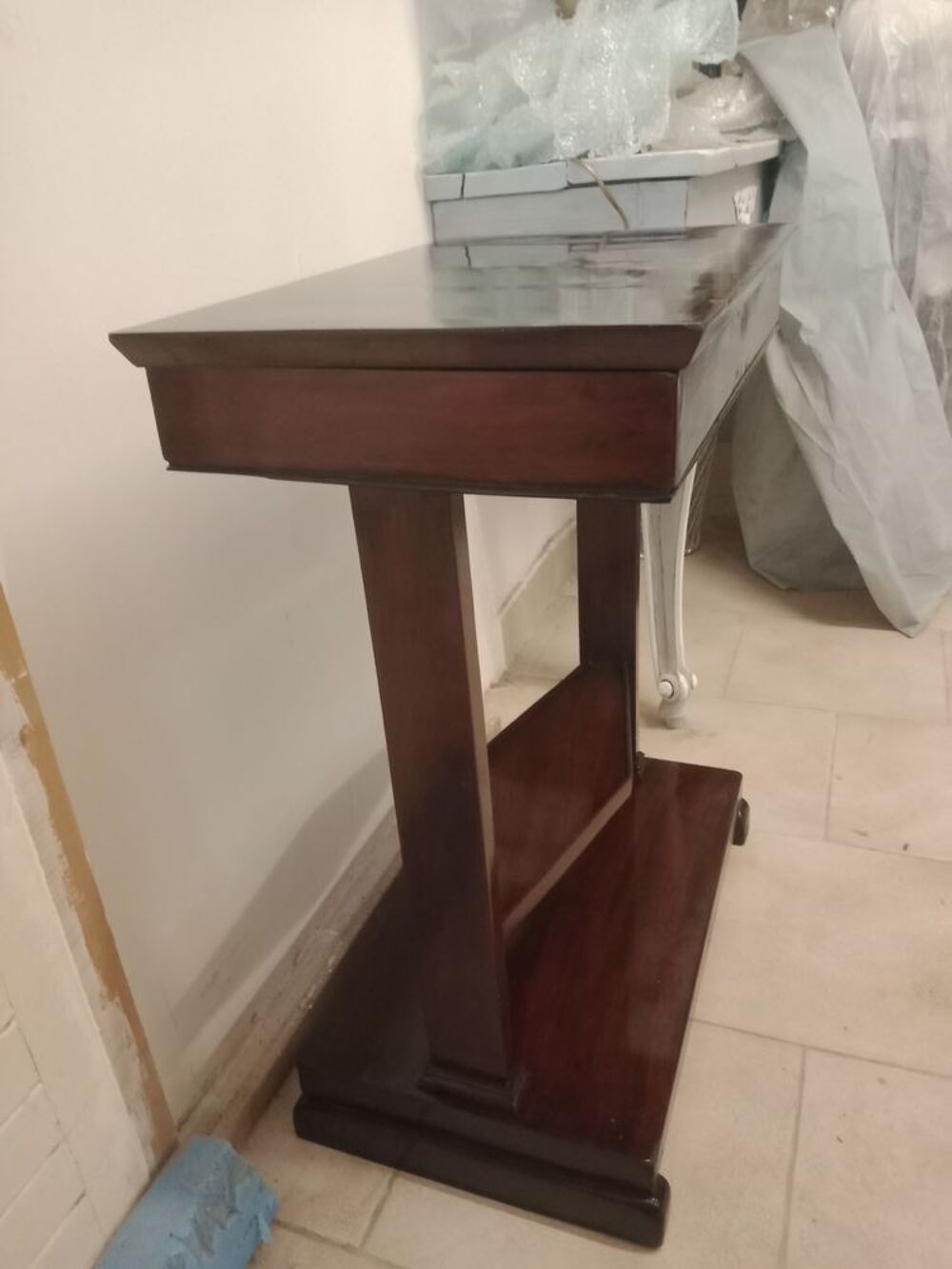 Coiffeuse plinthe acajou 19&eacute;me Meubles