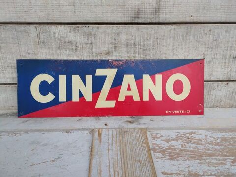 Ancienne Plaque Tôle Publicitaire CINZANO 59 Loches (37)