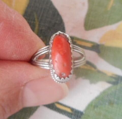 Bague en argent et corail 13 Campsas (82)