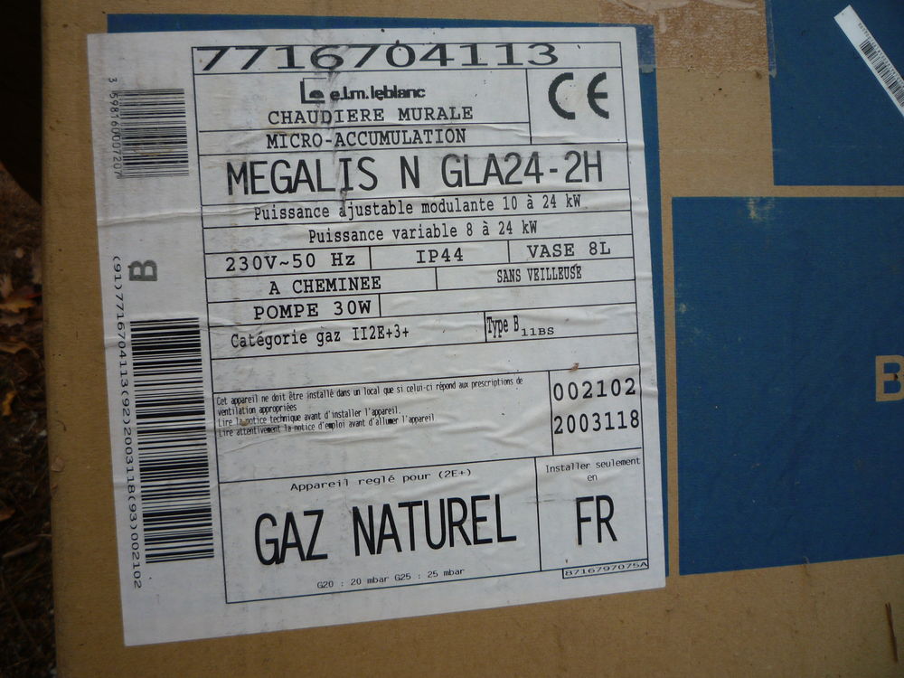 Chaudi&egrave;re gaz Leblanc Bricolage
