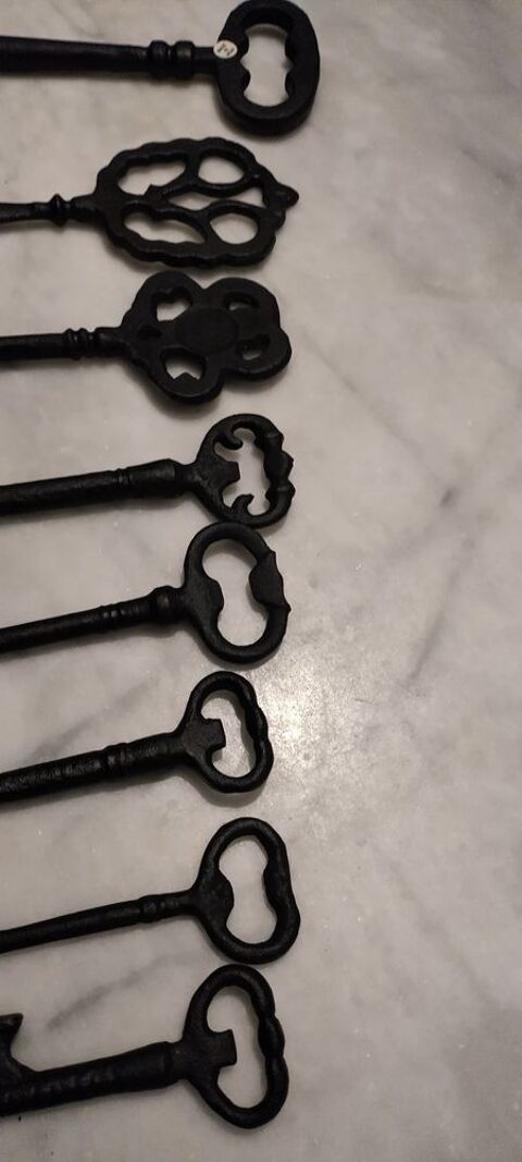 Antiquit�s d'Inde ? Lot 8 grandes cl�s squelette en fonte 299 Poleymieux-au-Mont-d'Or (69)