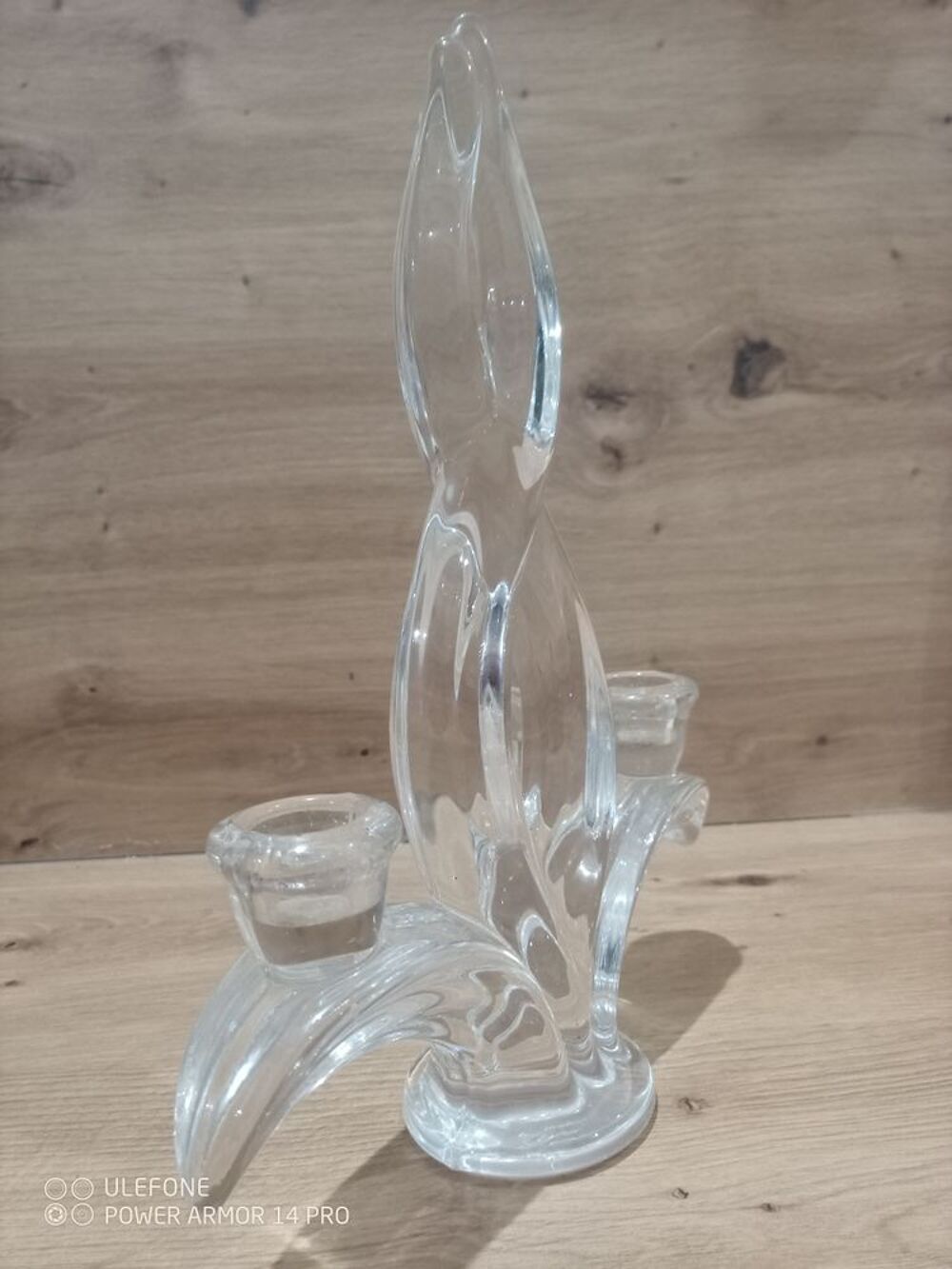 bougeoir flamme ancien en cristal de vannes Décoration