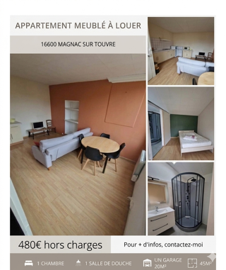 Appartement à louer 2 pièces 45 m² Magnac-sur-touvre