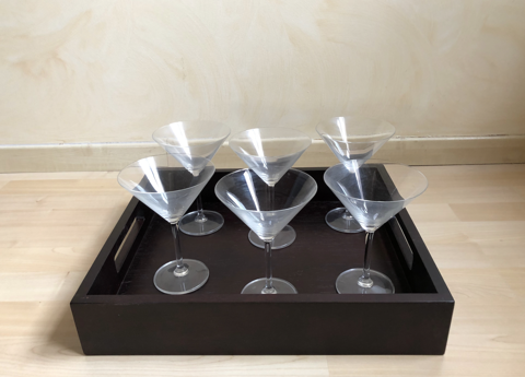 6 verres  cocktail Leonardo et / ou plateau en bois 14 Dracy-le-Fort (71)