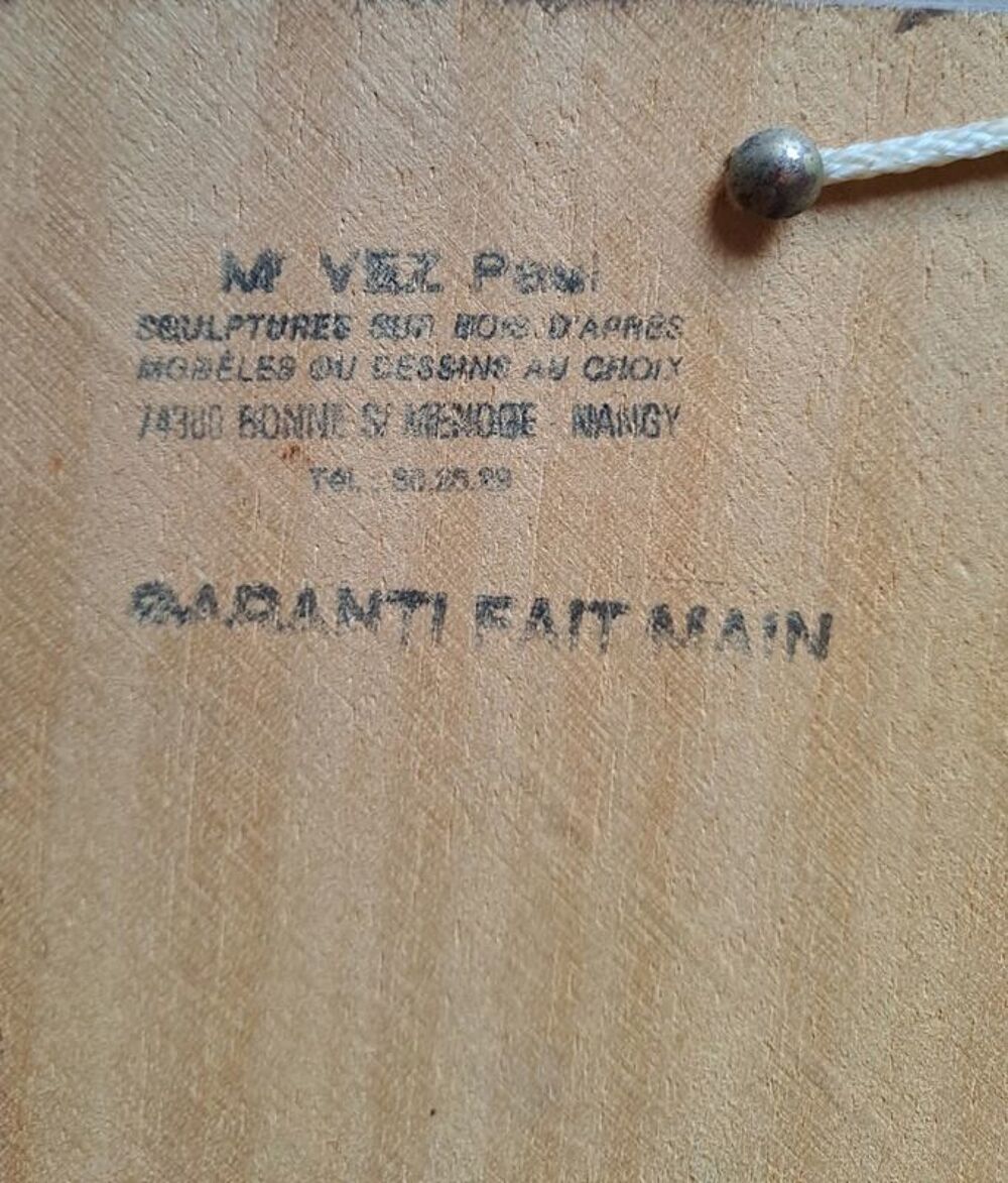 Panneau en bois sculpt&eacute; - " le tour de la France par deux en 
