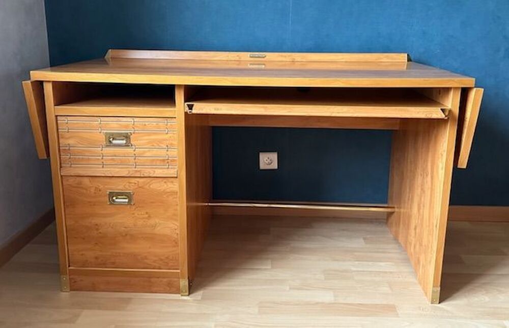 Chambre compl&egrave;te : lit, chevet, bureau, biblioth&egrave;que Gautier Meubles