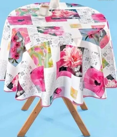Nappe toile cir�e rectangulaire fleurs rose Becquet neuve 10 Domart-en-Ponthieu (80)