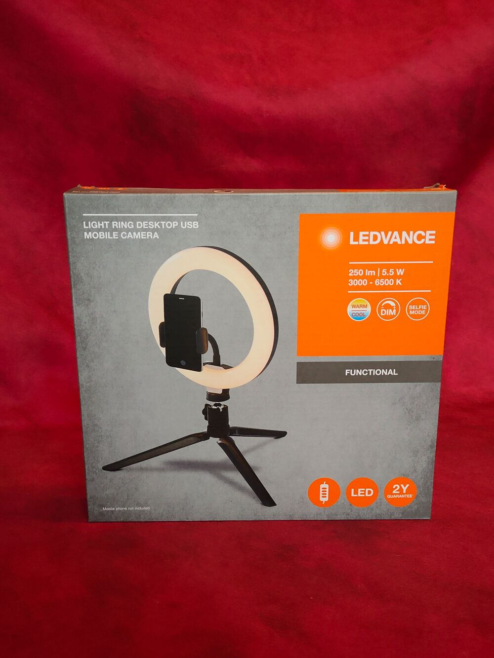 Lampe circulaire Led noire neuve jamais d&eacute;ball&eacute;e Photos/Video/TV