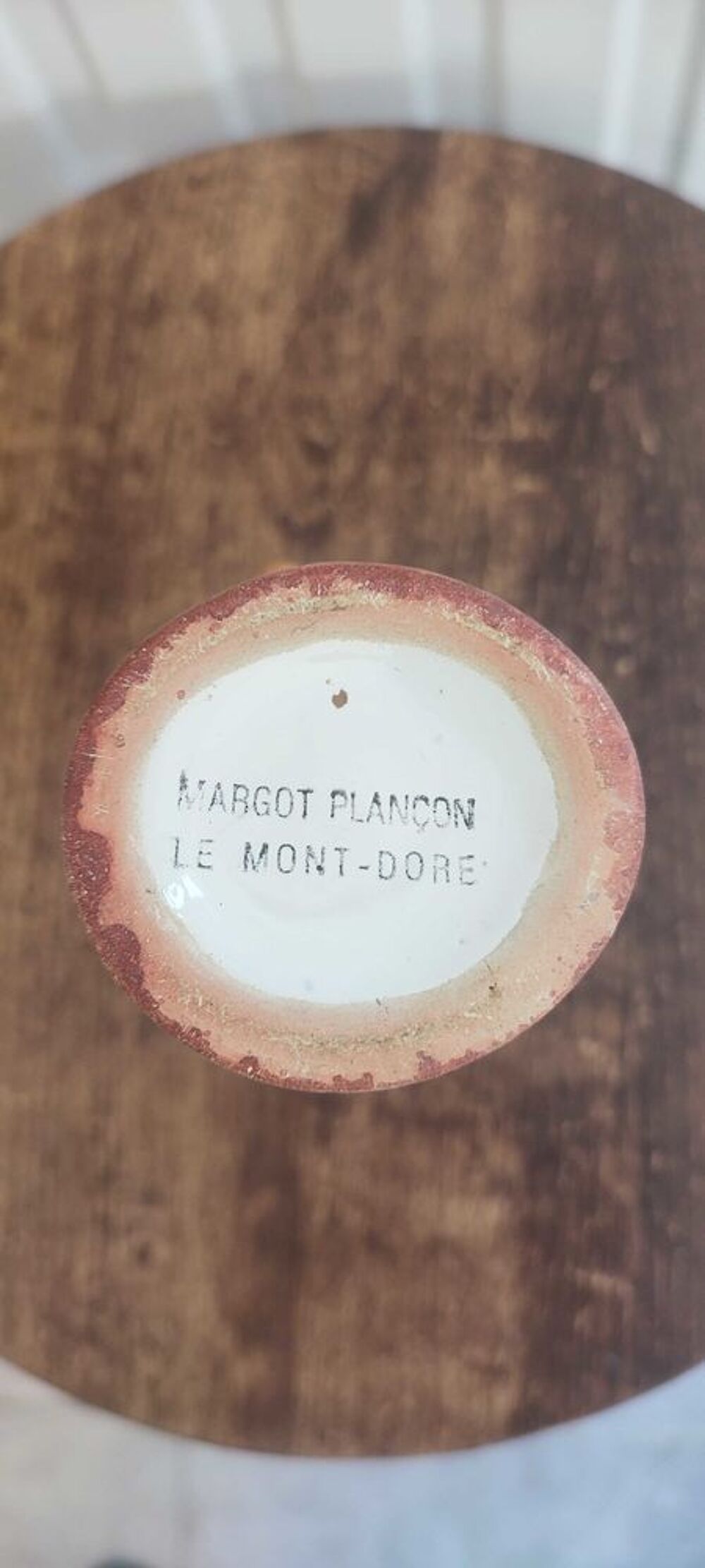 Pichet sign&eacute; Margot Plan&ccedil;on Mont-Dore D&eacute;cor double face 
