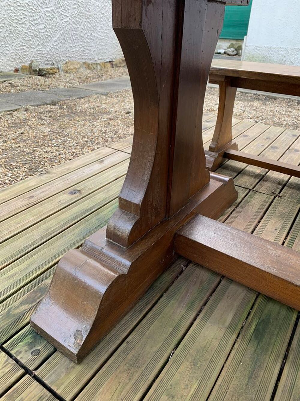 Table Monast&egrave;re en ch&ecirc;ne massif pour jardin ou campagne. Meubles