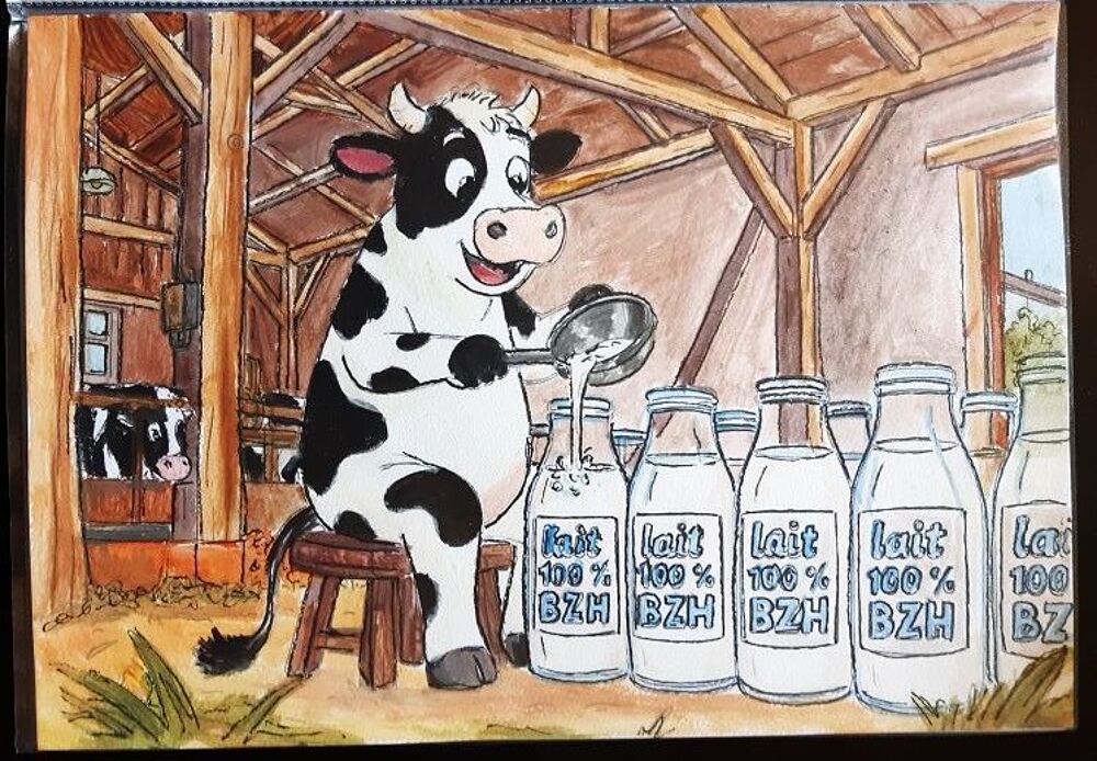 la mise en bouteille - peinture sur papier aquarelle format Décoration