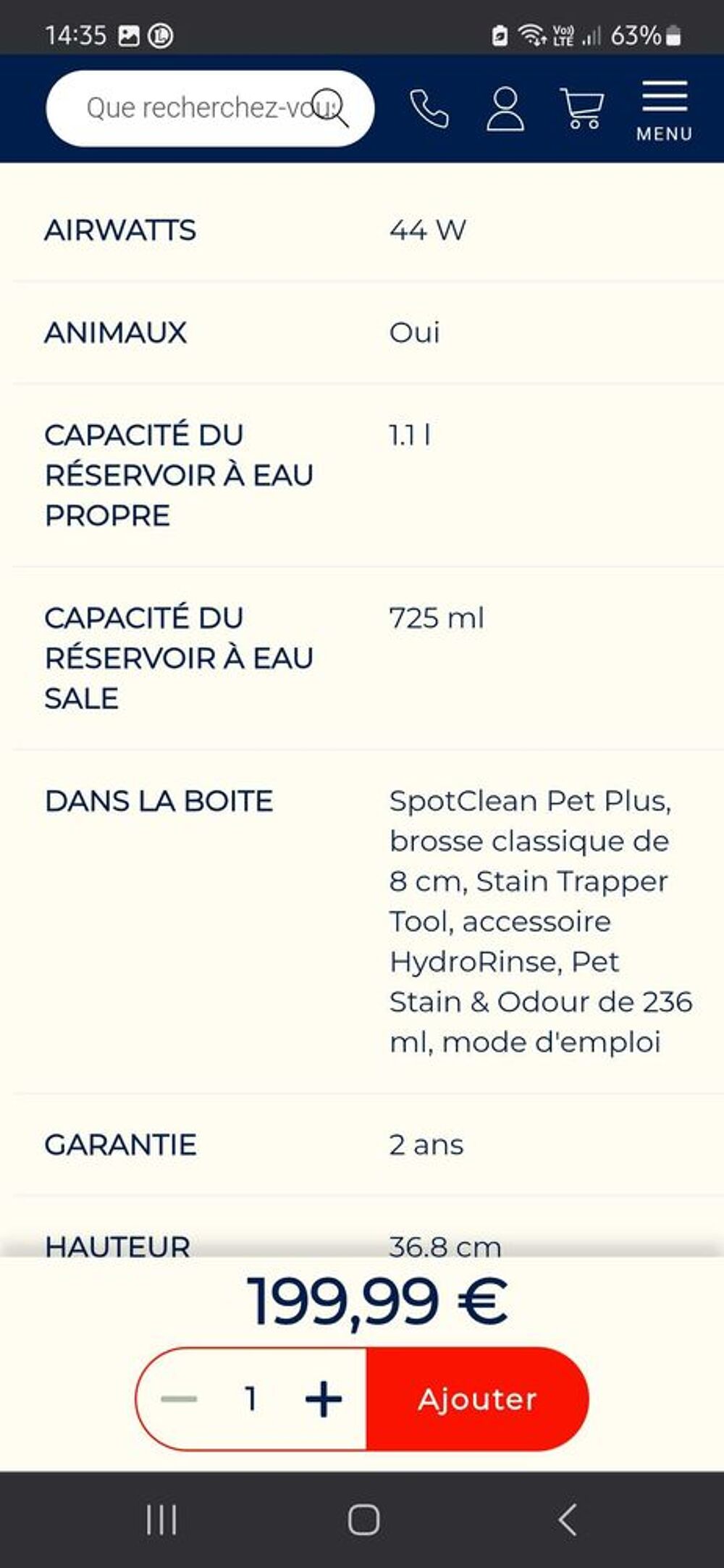 Bissel spot clan plus Electroménager