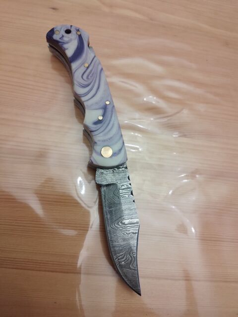 Couteau pliant damas artisanal  authentique  45 Toulon (83)