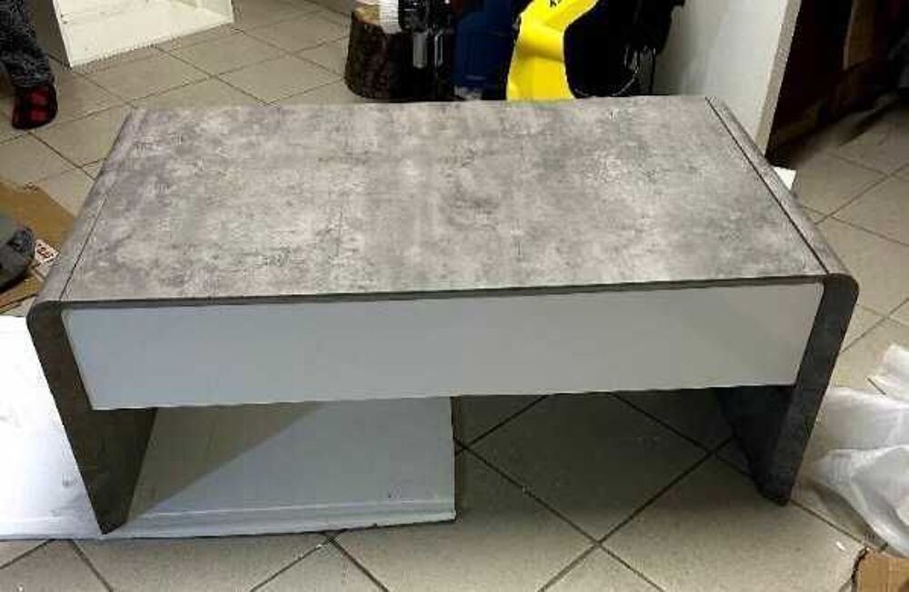Table+basse+b&eacute;ton/blanc+Giulia+2 Meubles